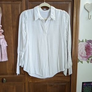 Striped White Women's Top